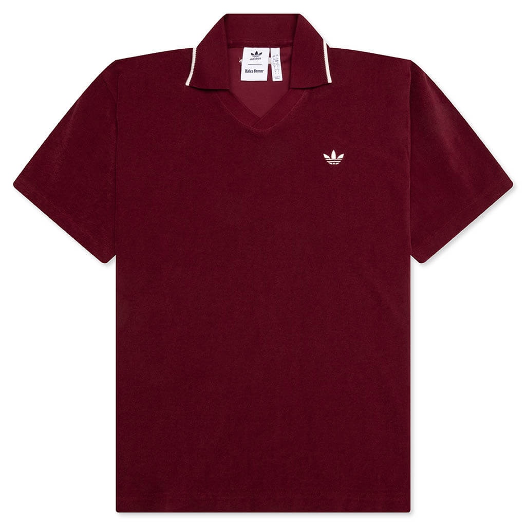 ADIDAS X WALES BONNER TERRY POLO - COLLEGIATE BURGUNDY - 1