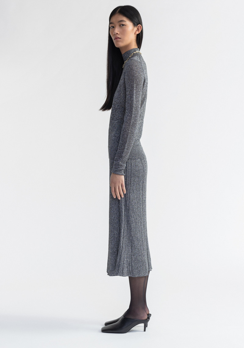 MOSSY Sparkly ribbed midi skirt 3