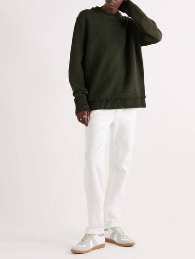 Maison Margiela Suede-Trimmed Wool Sweater outlook