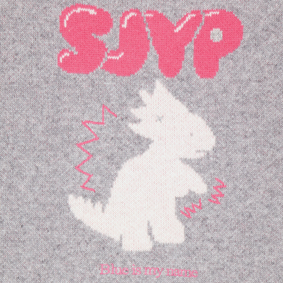 Sjyp Ladies Grey Jacquard Dino Knit Pullover - 6