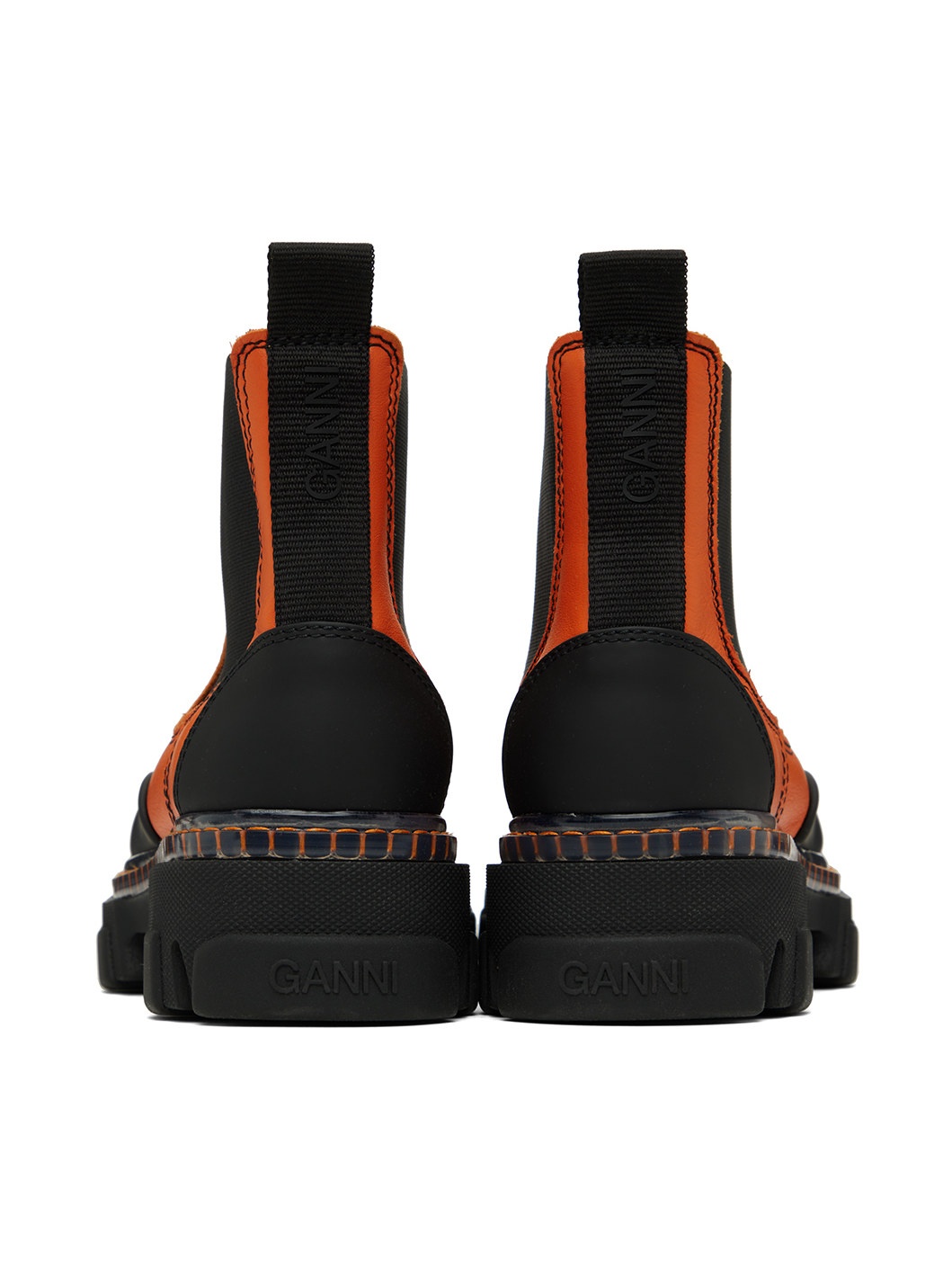 Orange Cleated Low Chelsea Boots - 2