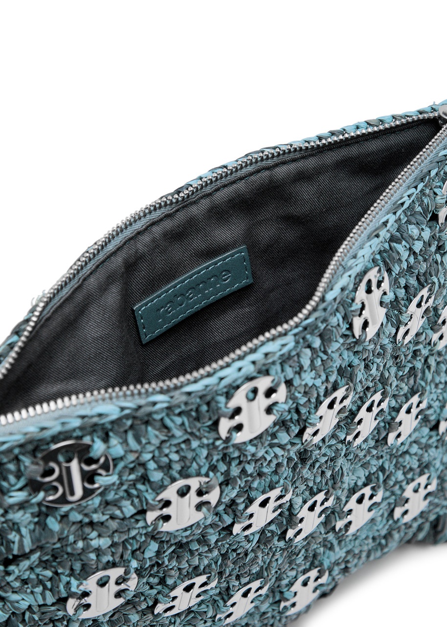 Rabanne Fringed Disc-embellished Raffia Pouch - 4