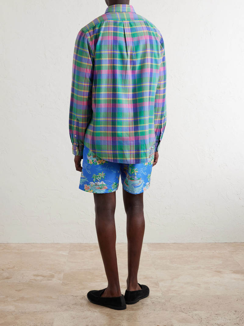 Button-Down Collar Checked Cotton Shirt 4
