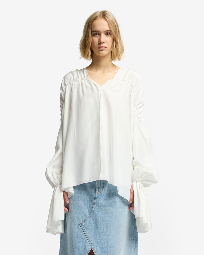 7 For All Mankind Silk Blend Ariel Shirt in White outlook