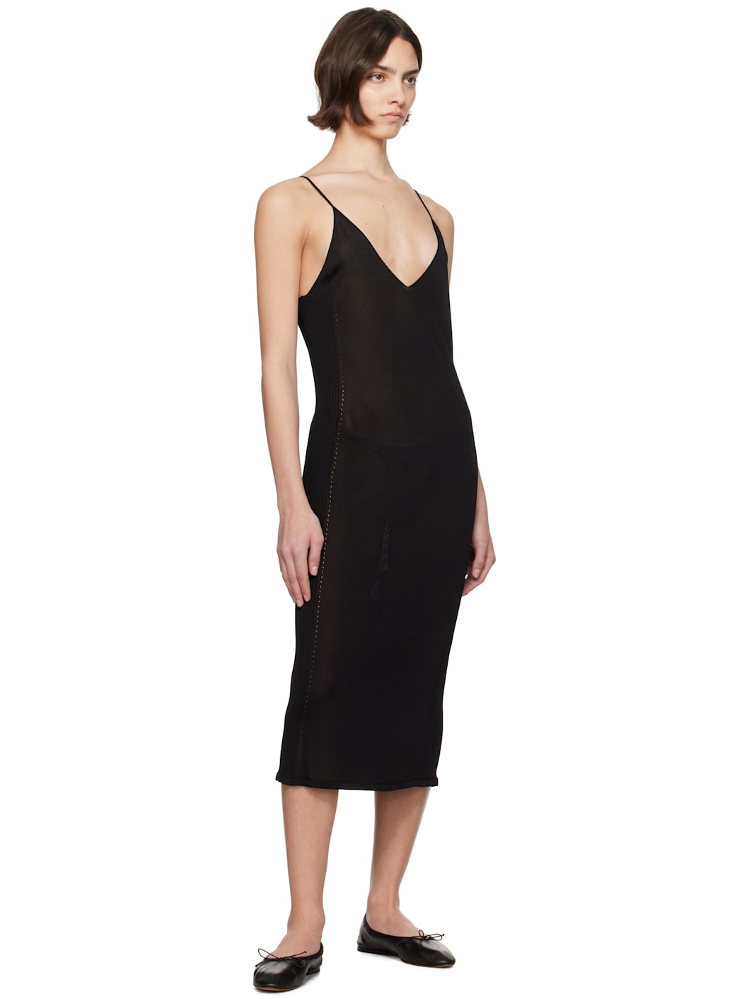 Black Slinky Gabe Midi Dress - 4