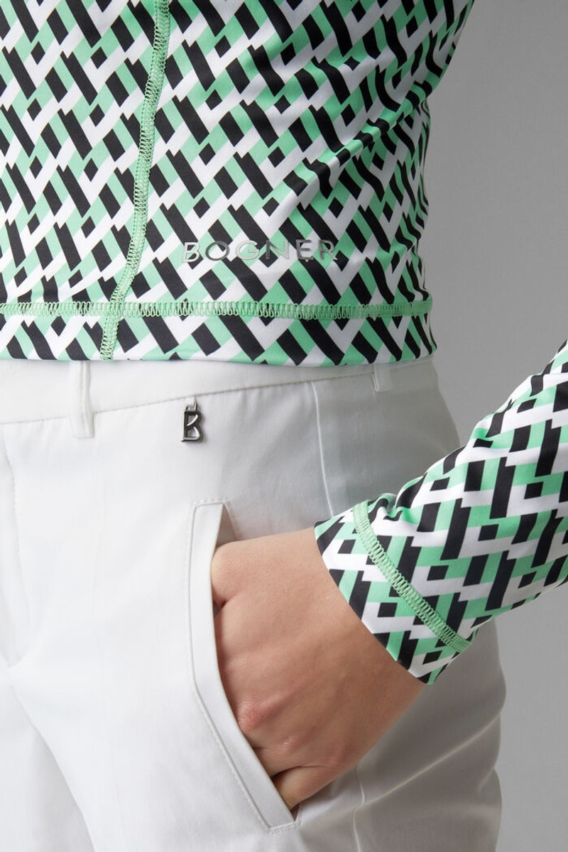 Kristy Long-sleeve top in Green/Black 5