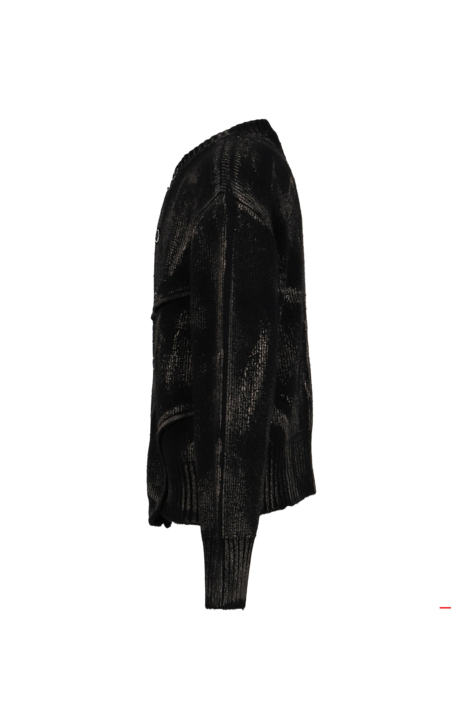 PAINTED CORSET KNIT CARDIGAN / BLK - 7
