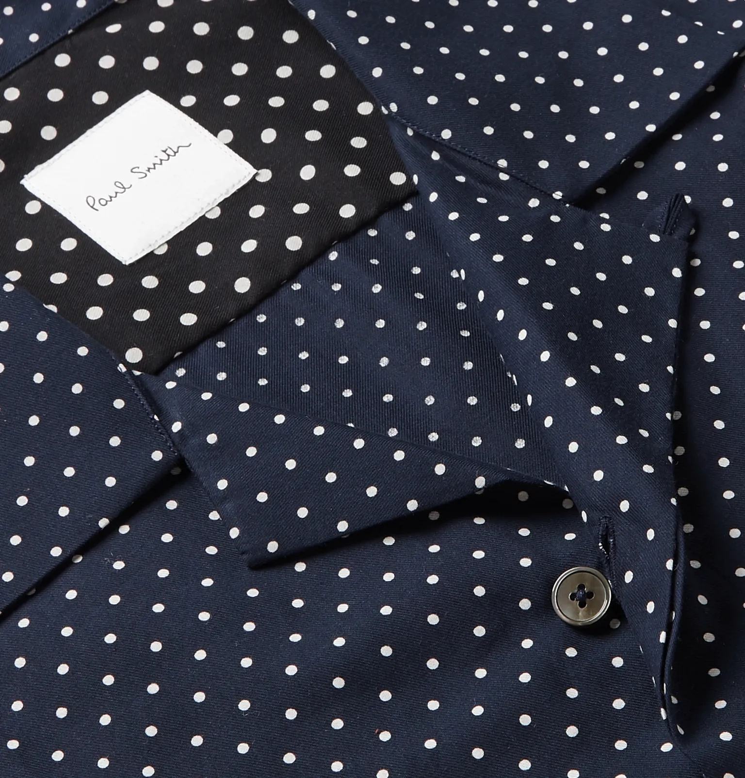 Camp-Collar Polka-Dot Cotton Shirt - 5