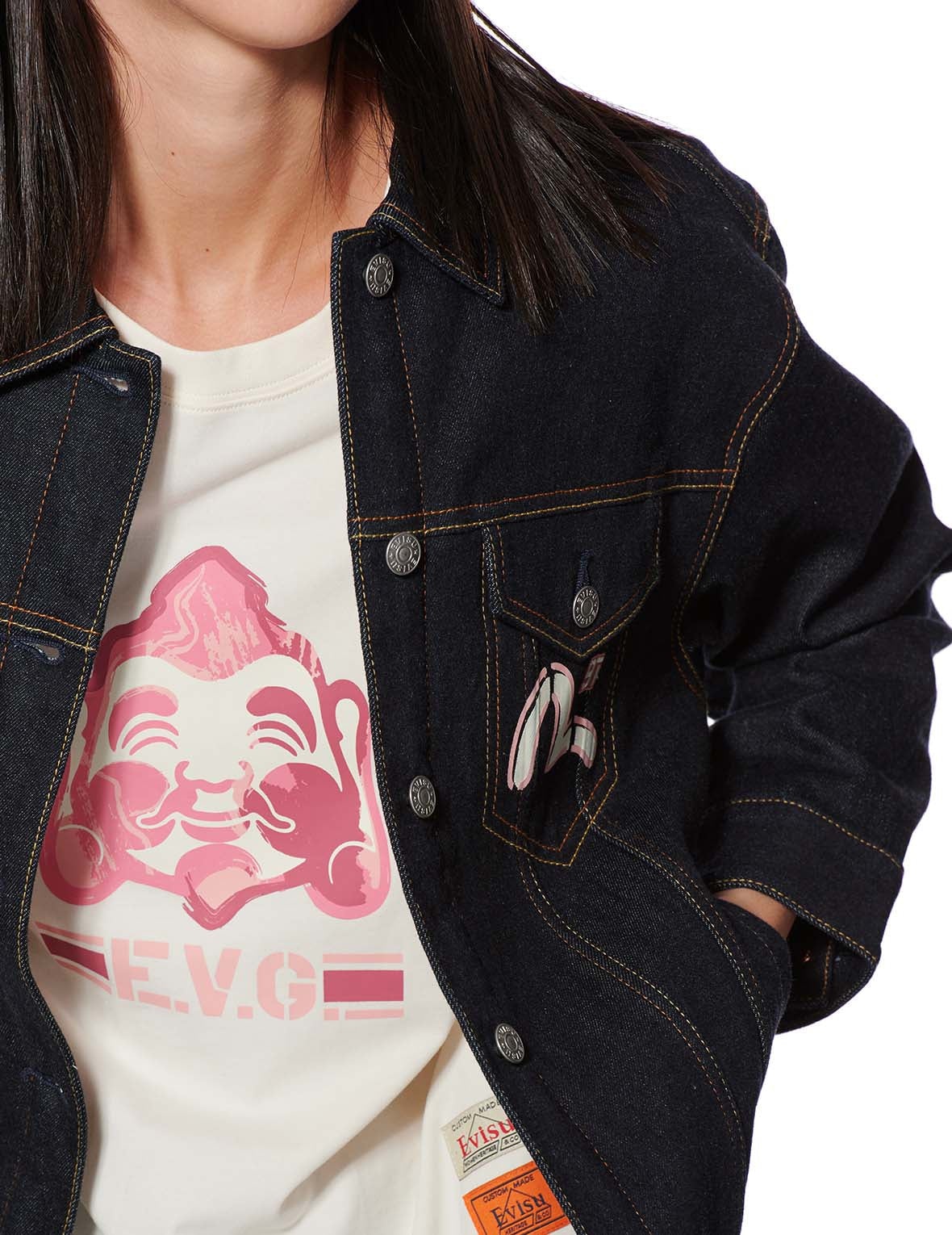 BRUSHSTROKE GODHEAD DENIM JACKET - 10