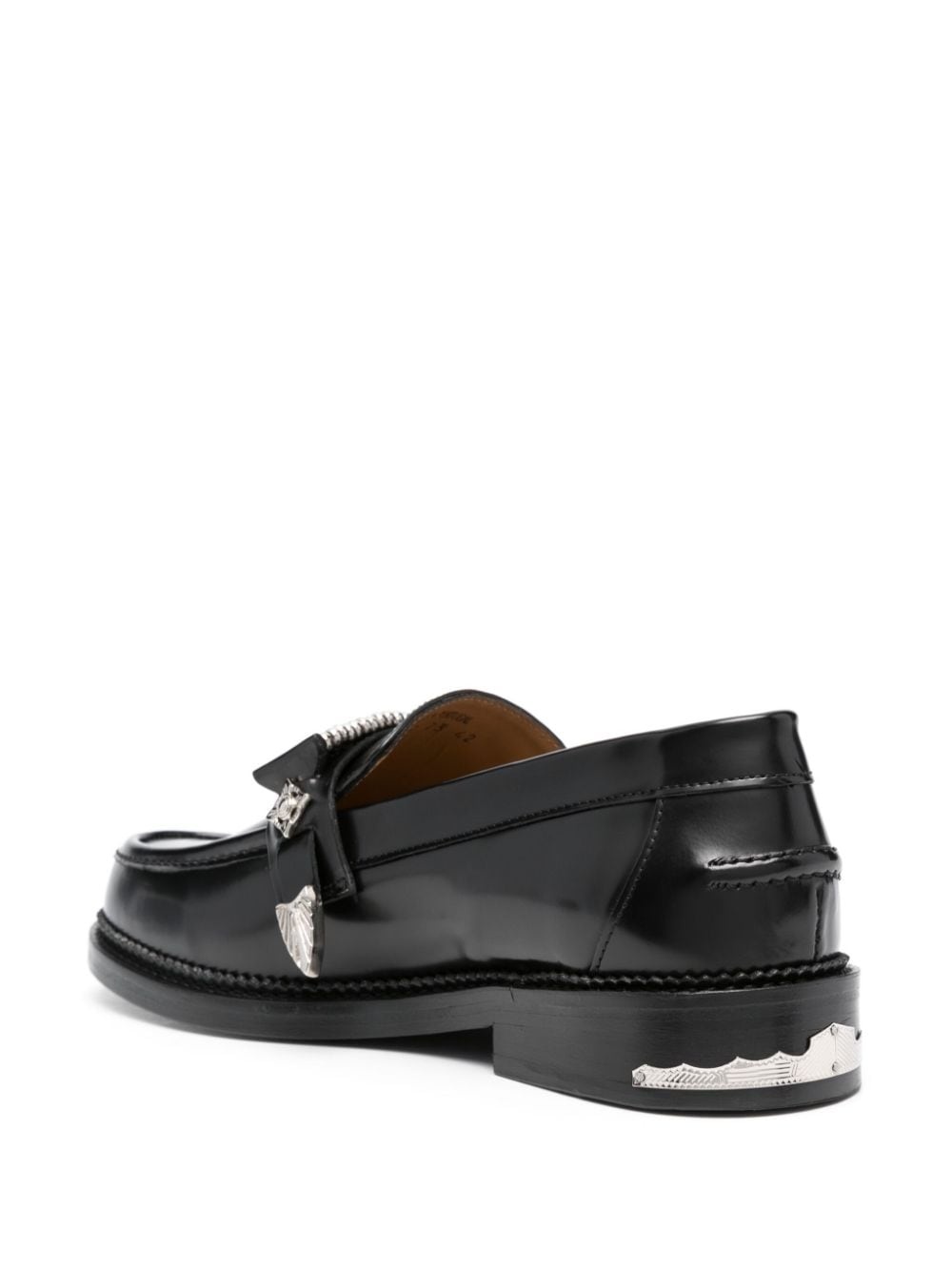 buckle-detail leather loafers - 3