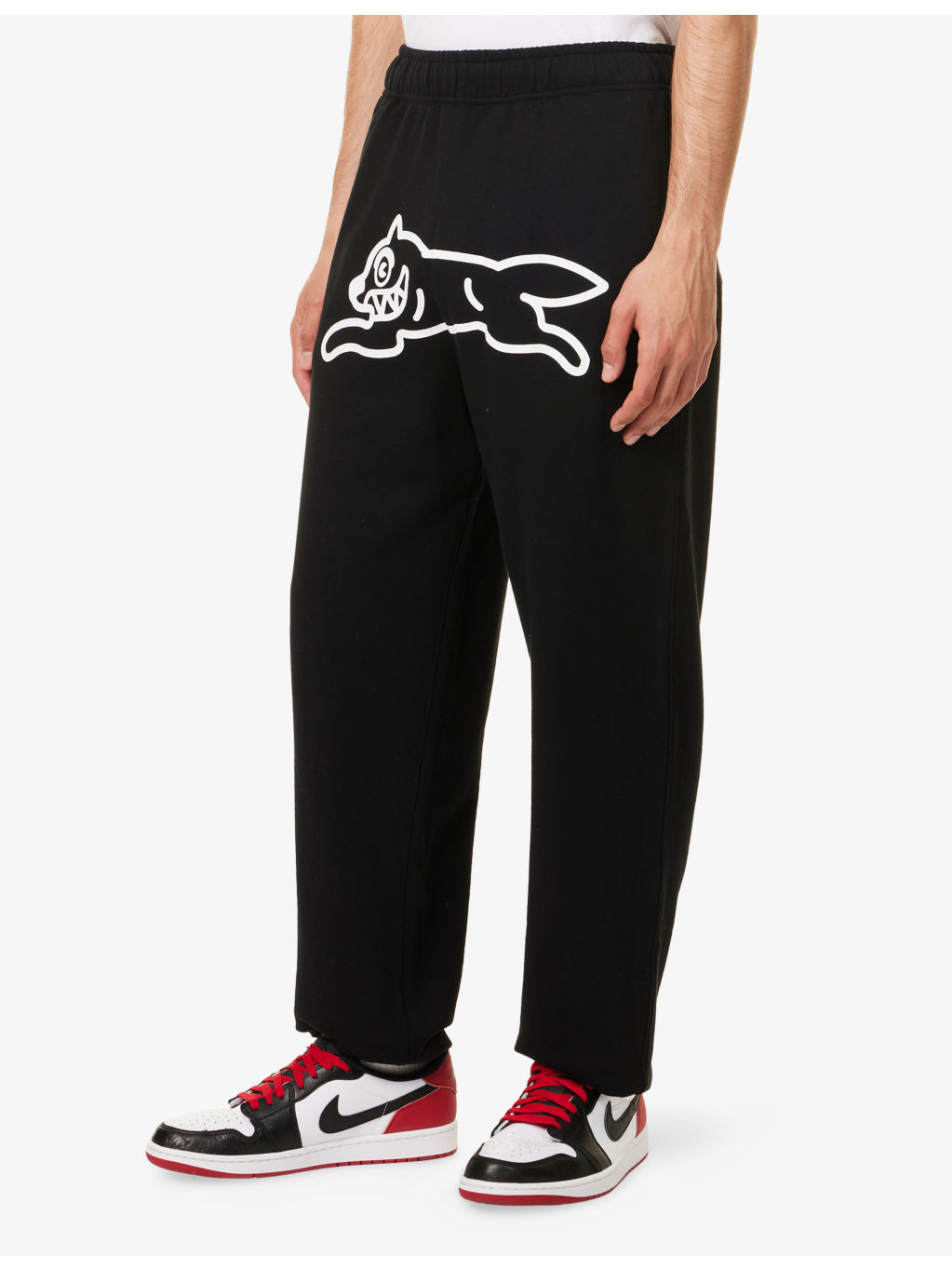 Running Dog Graphic-Print Cotton Jogging Bottoms - 3
