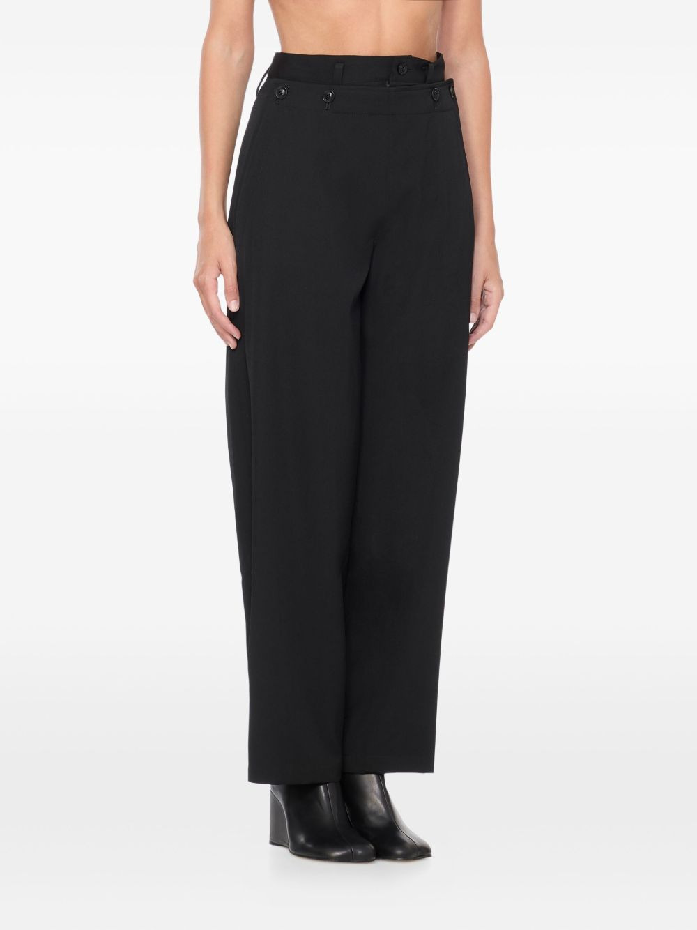 button-fastening slit-pocket trousers - 4