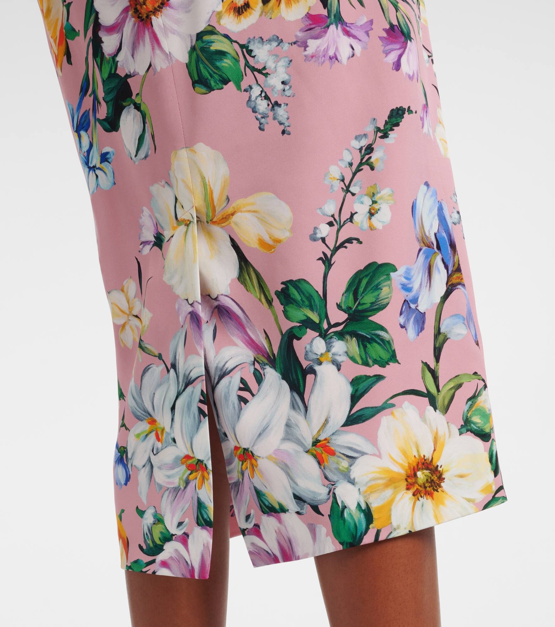 Floral silk-blend midi dress - 5