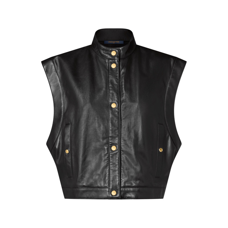 Leather and Nylon Gilet 1