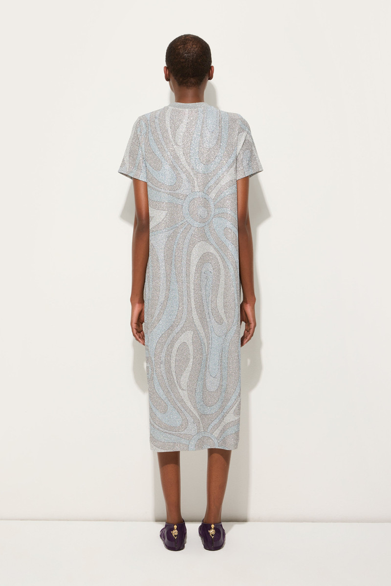 MARMO PRINT MIDI DRESS IN JERSEY LAMÉ 4