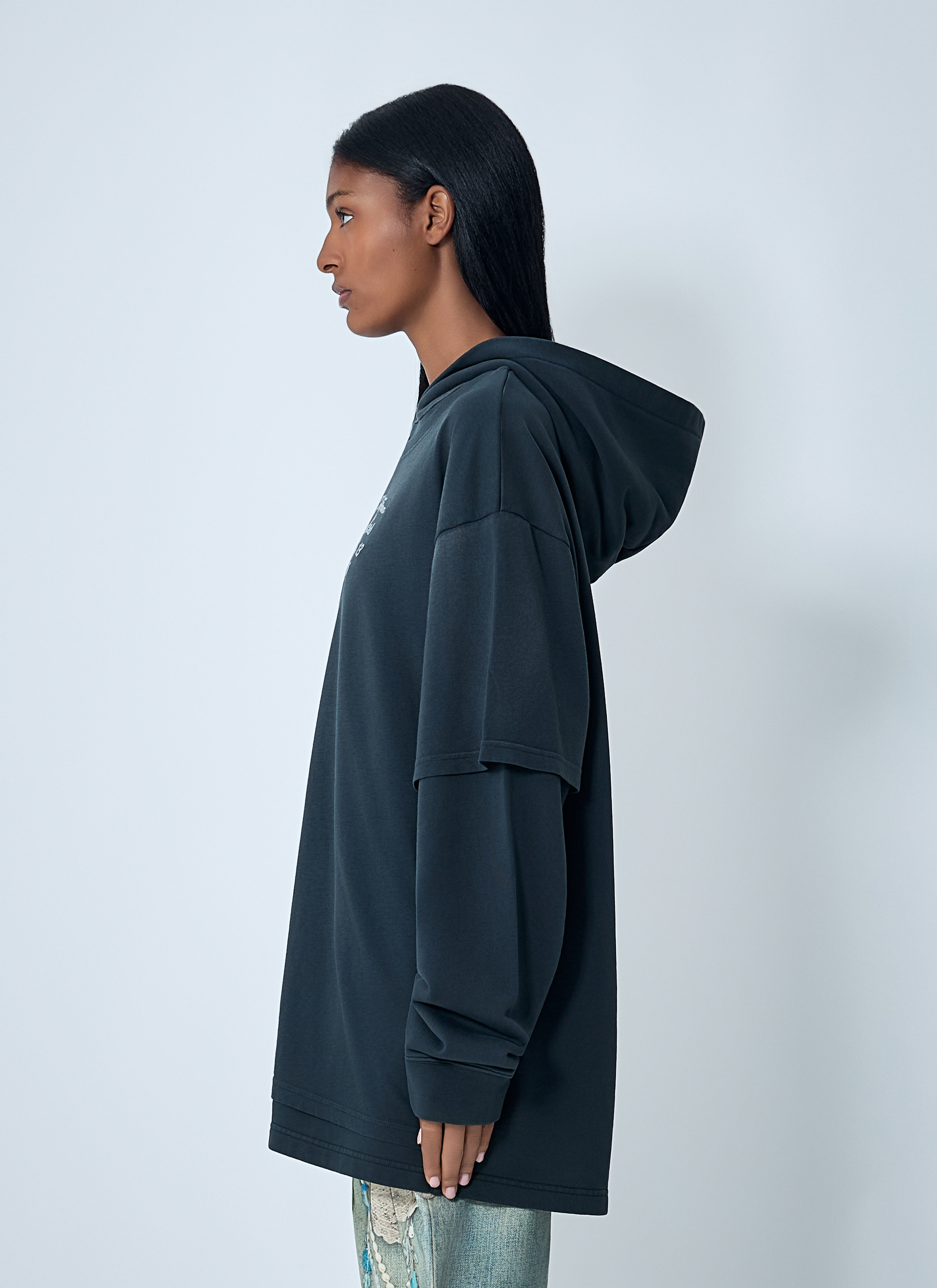 Hooded Logo Motif T-Shirt - 3