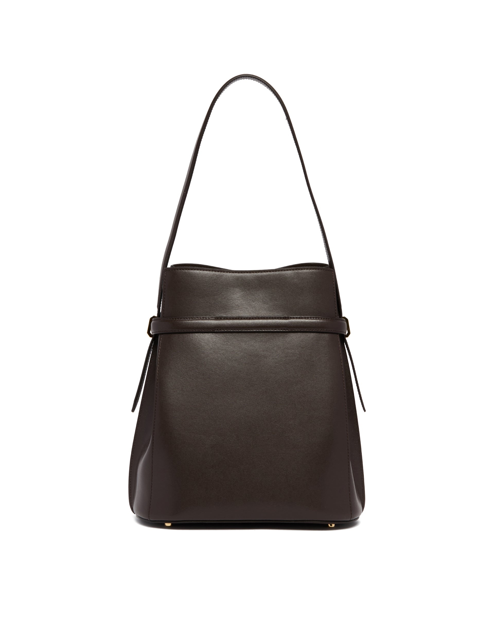 Brown Leather Belted Bag - 7