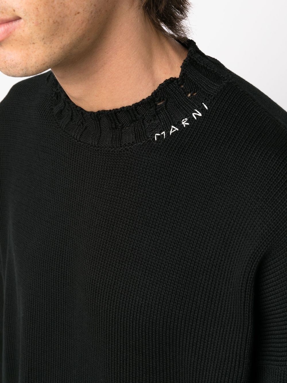 distress-knit detail jumper - 5
