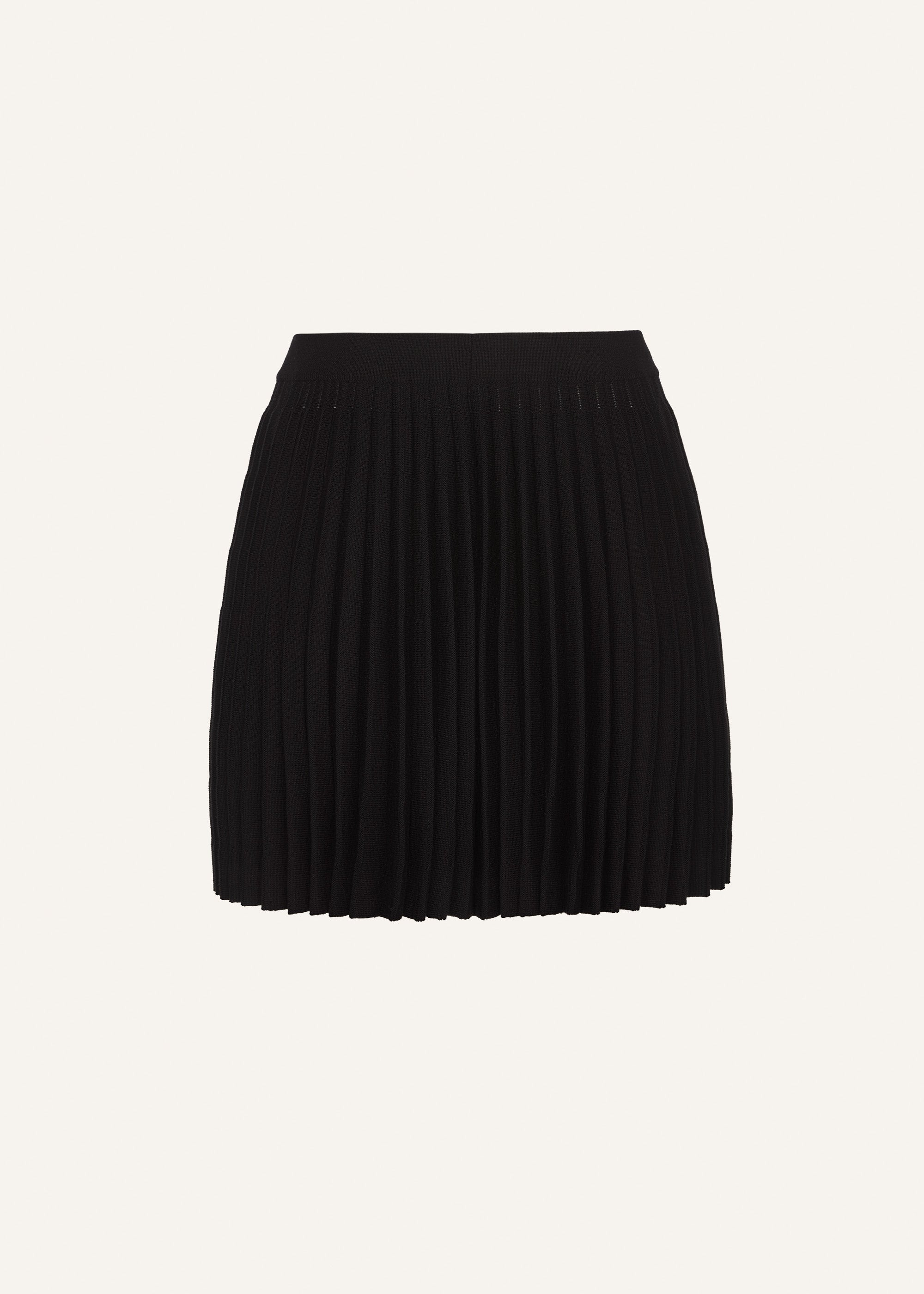 Accordion knit skater skirt in black - 2