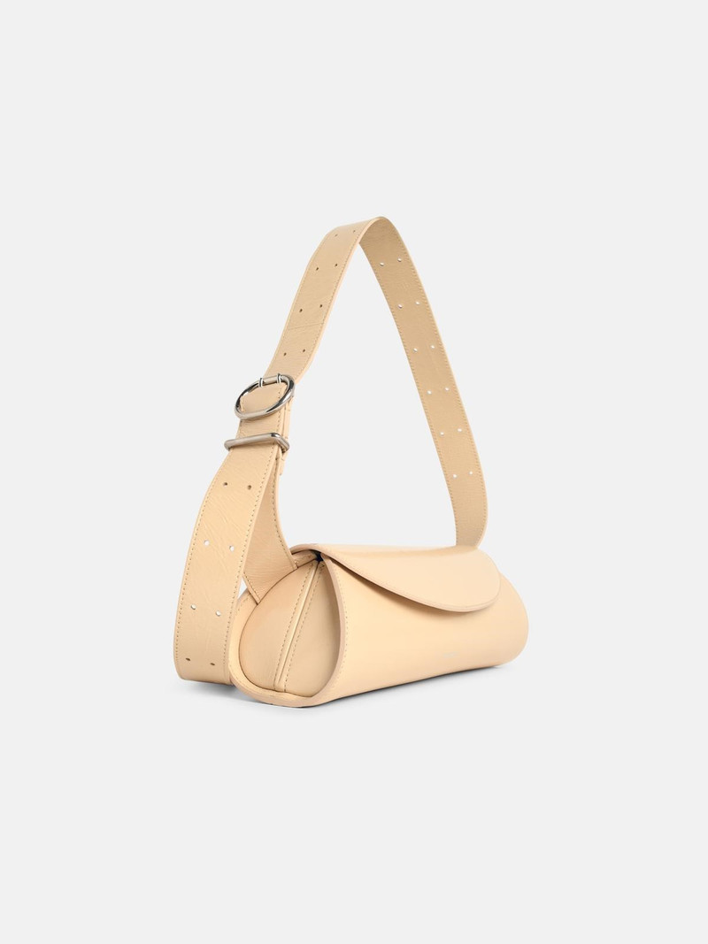 Jil Sander SMALL 'CANNOLO' BEIGE LEATHER BAG outlook