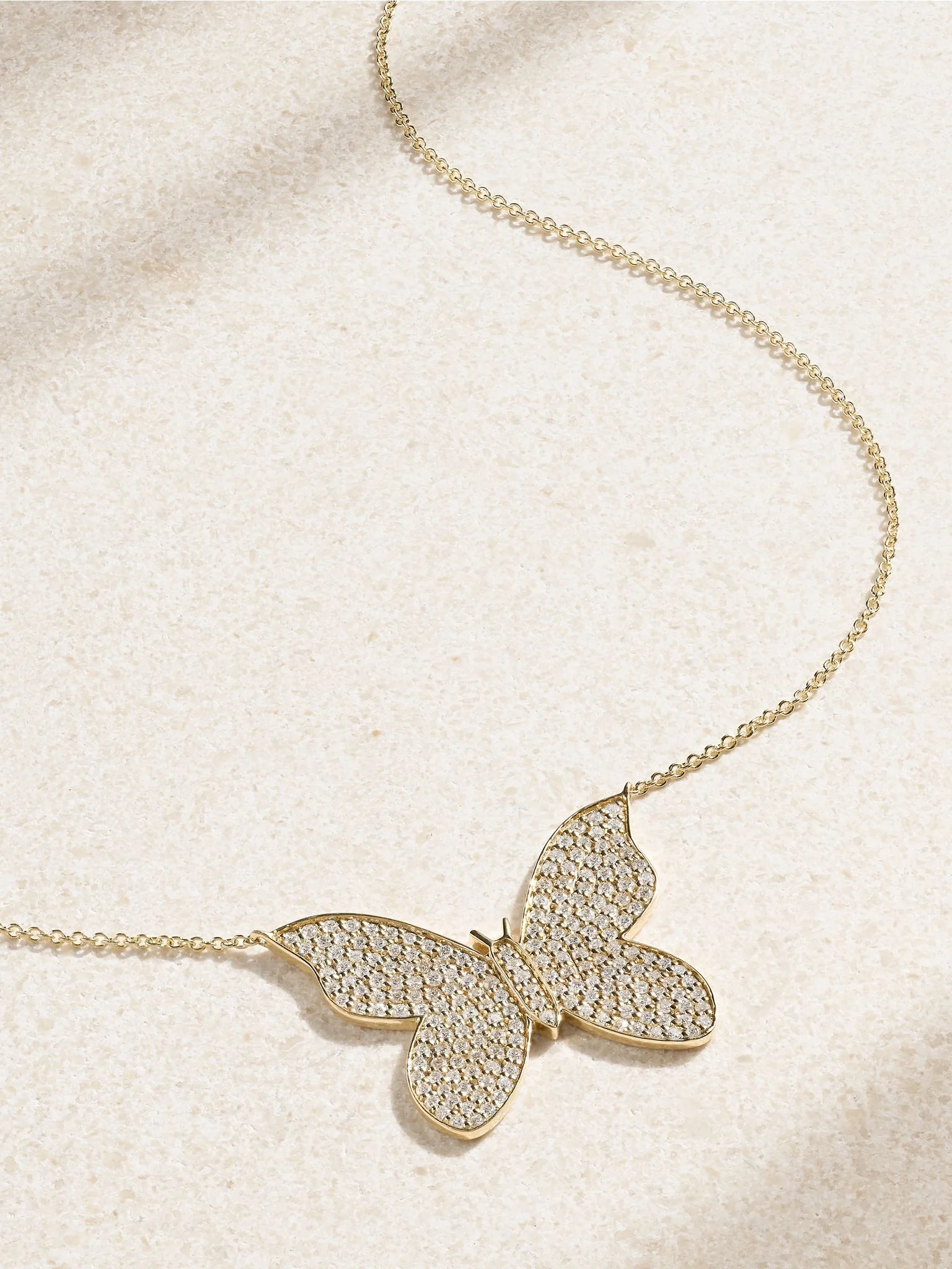 Large Butterfly 14-karat gold diamond necklace Gold - 1