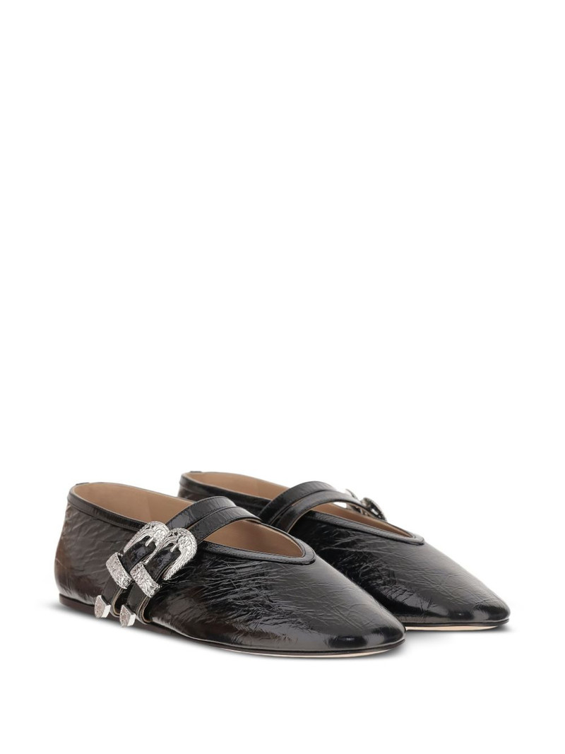 LE MONDE BÉRYL buckle-detail leather flats outlook