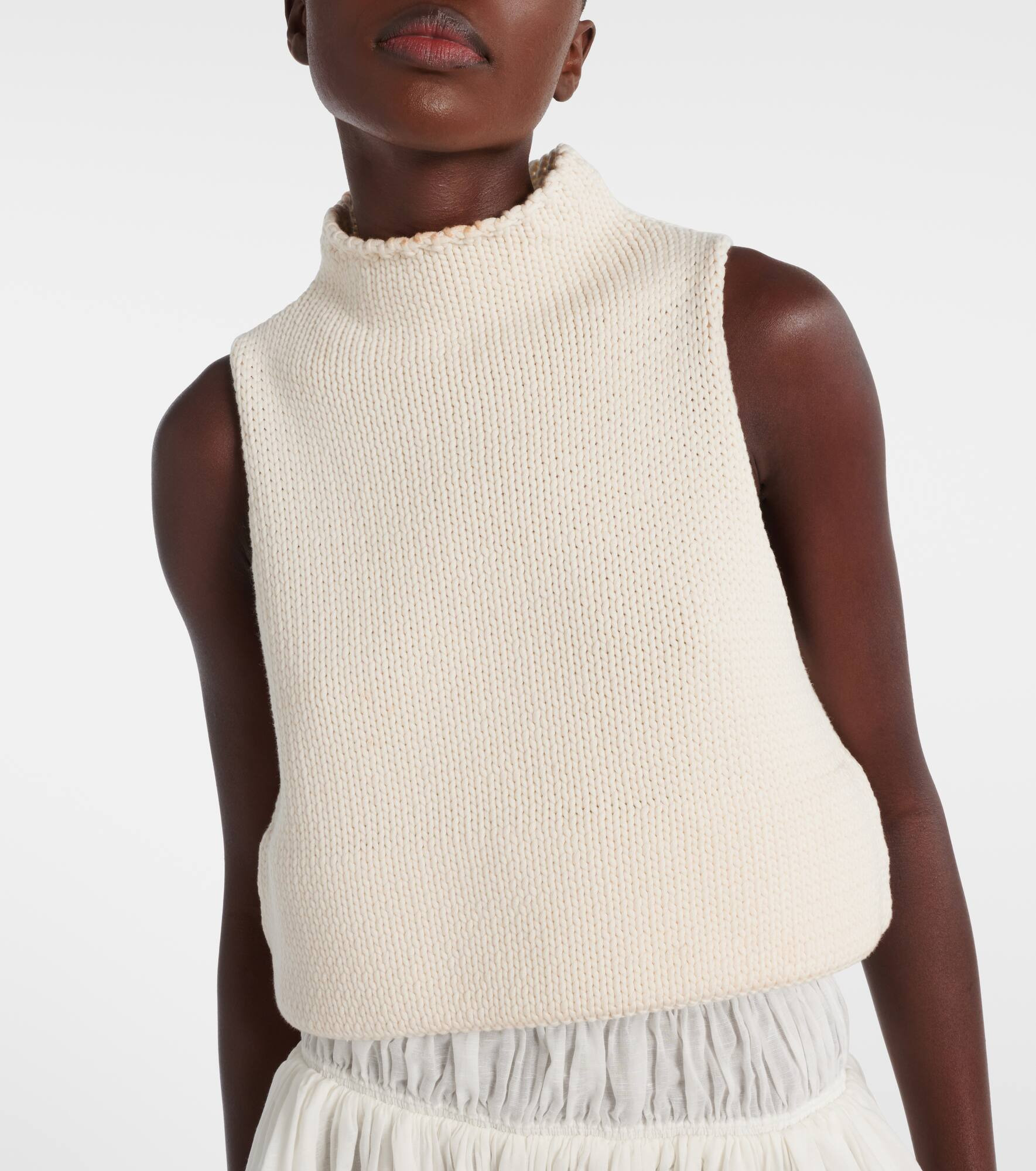 Cropped cotton-blend top - 5