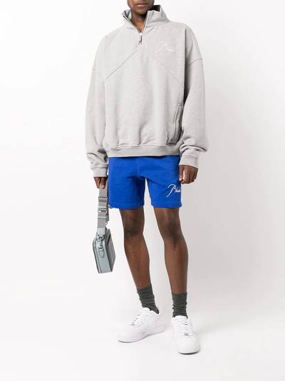 Rhude embroidered-logo pullover zip sweatshirt outlook