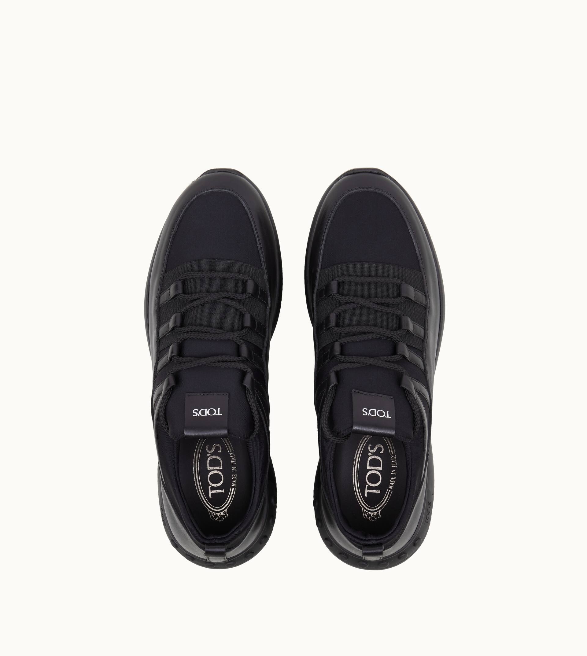 NO_CODE 01 IN LEATHER AND SCUBA FABRIC - BLACK - 3