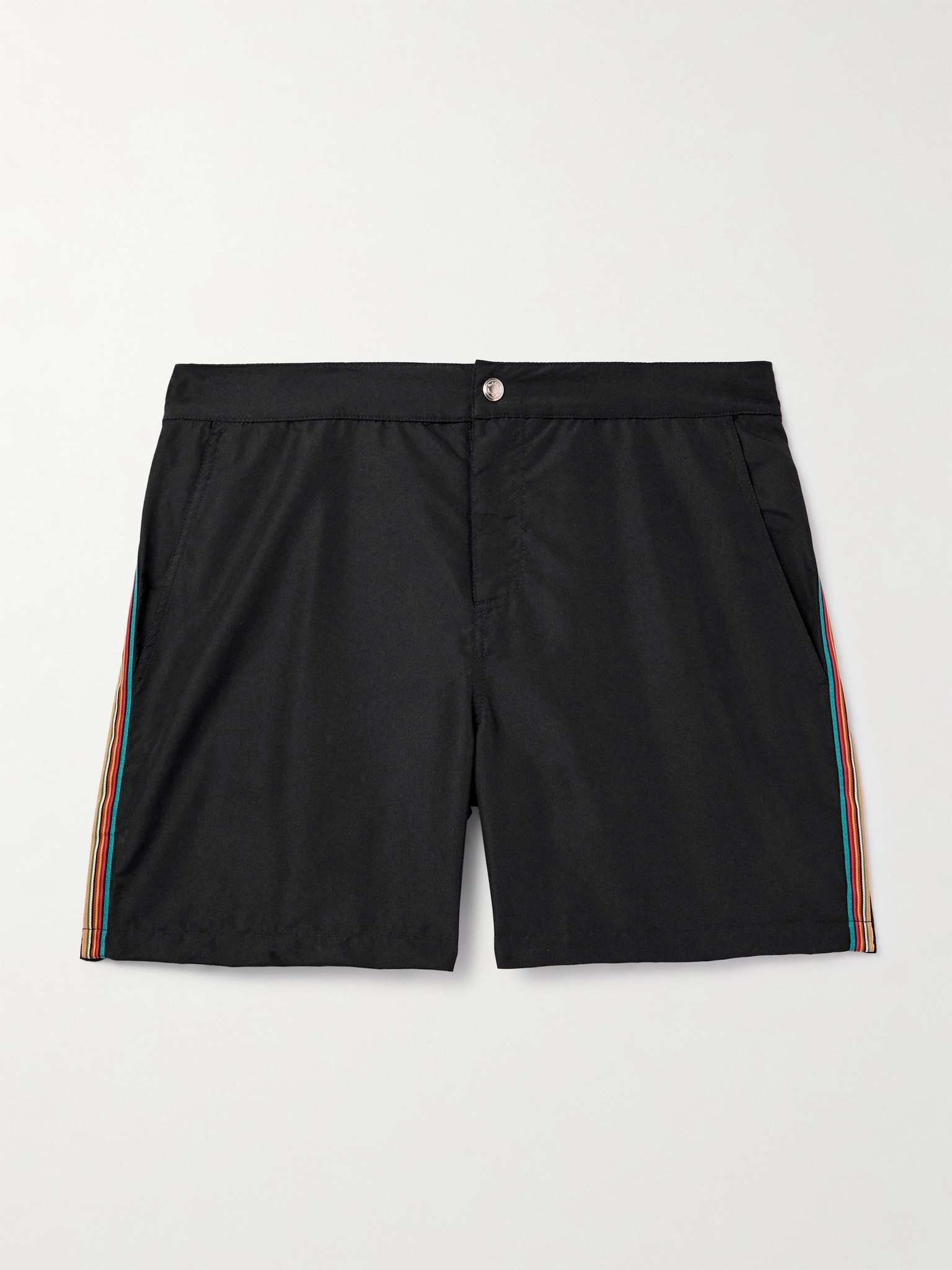 Slim-Fit Mid-Length Striped Recycled Swim Shorts - 1