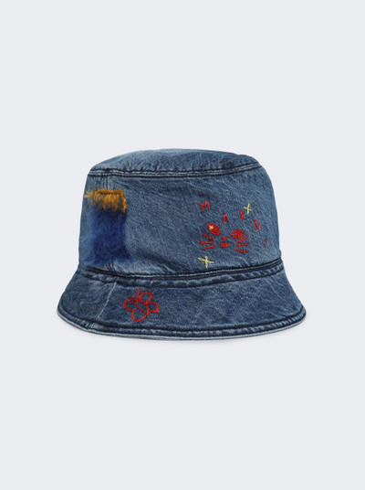Marni Embroidered Denim Bucket Hat Blue outlook
