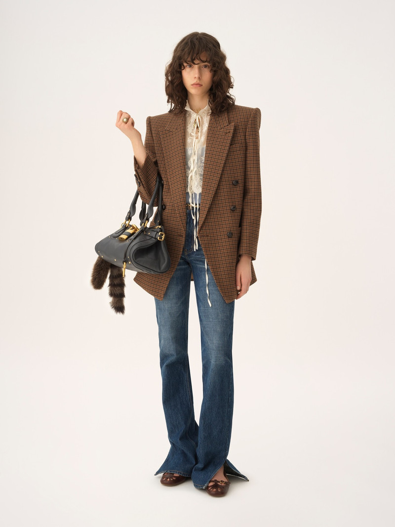 Chloé DOUBLE-BREASTED TAILORED JACKET IN HOUNDSTOOTH WOOL outlook