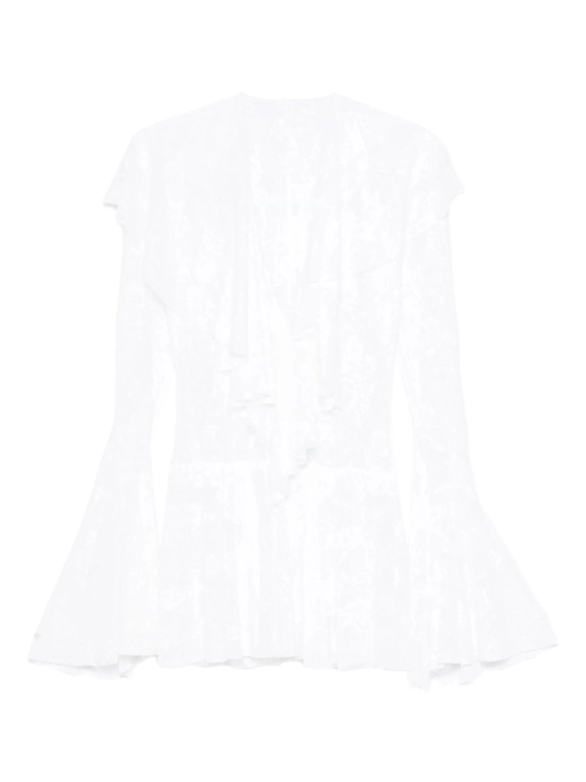 ruffled long-sleeve mini dress - 1