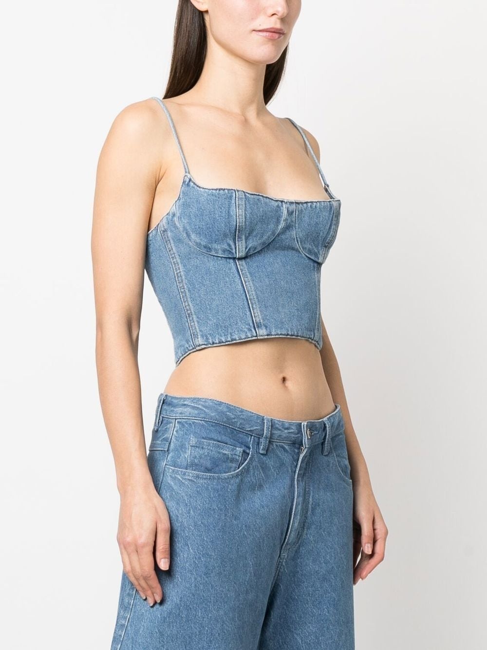 cropped denim top - 3