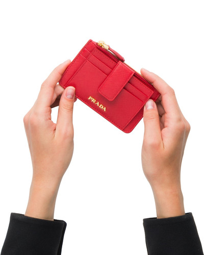 Prada Saffiano Leather Card Holder outlook