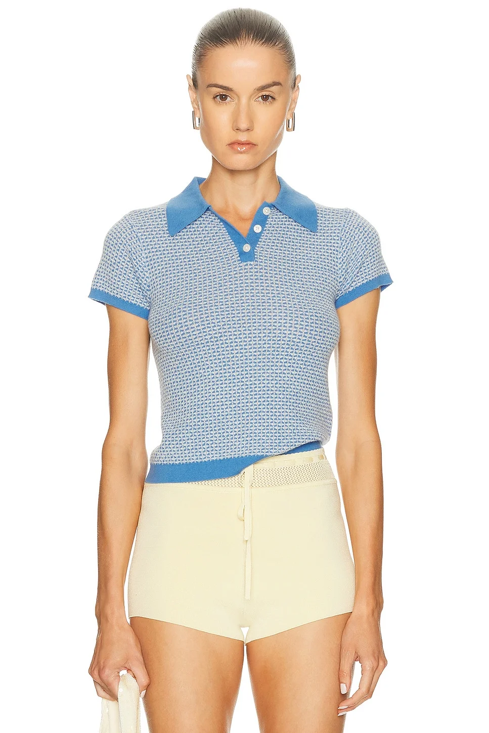 Pique Shrunken Polo Top - 1