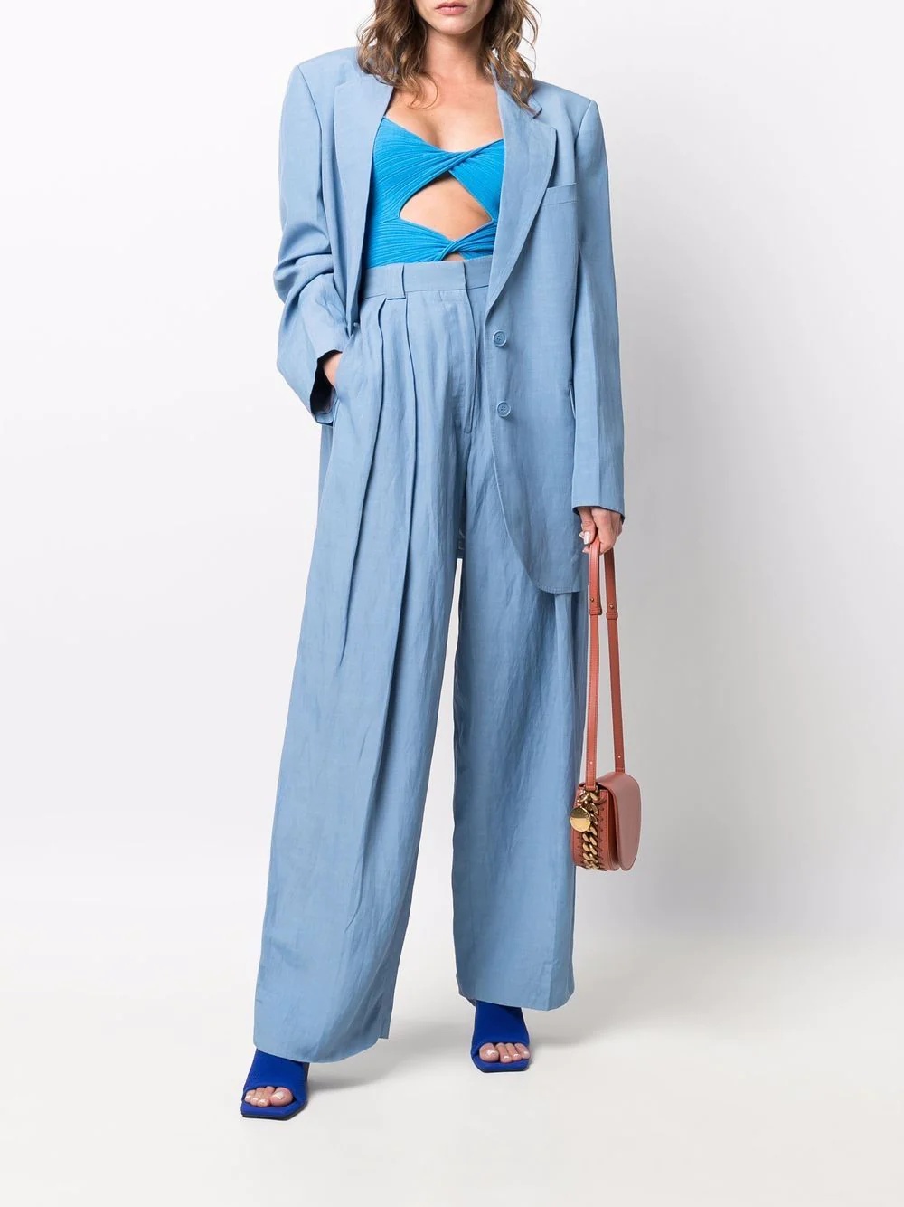 high-waisted straight-leg trousers - 2