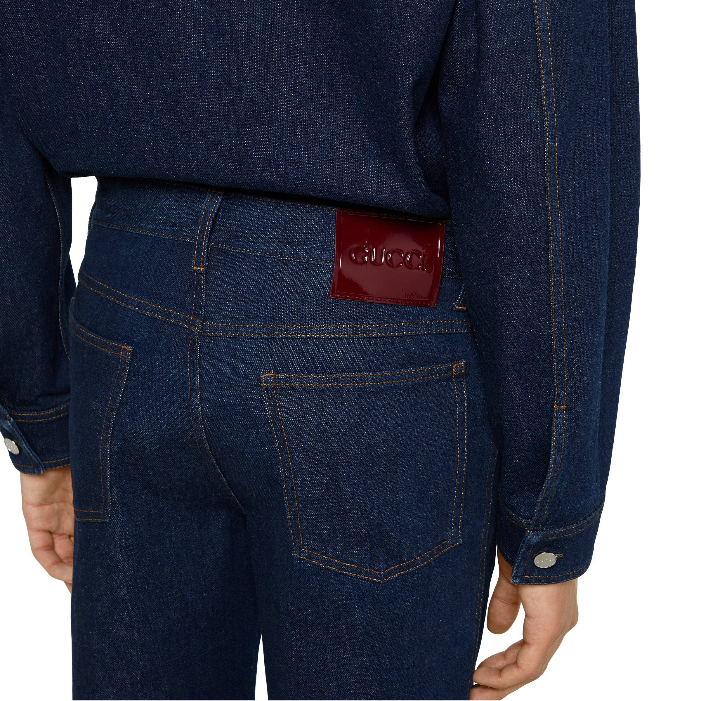 Slim fit cotton denim pant - 5