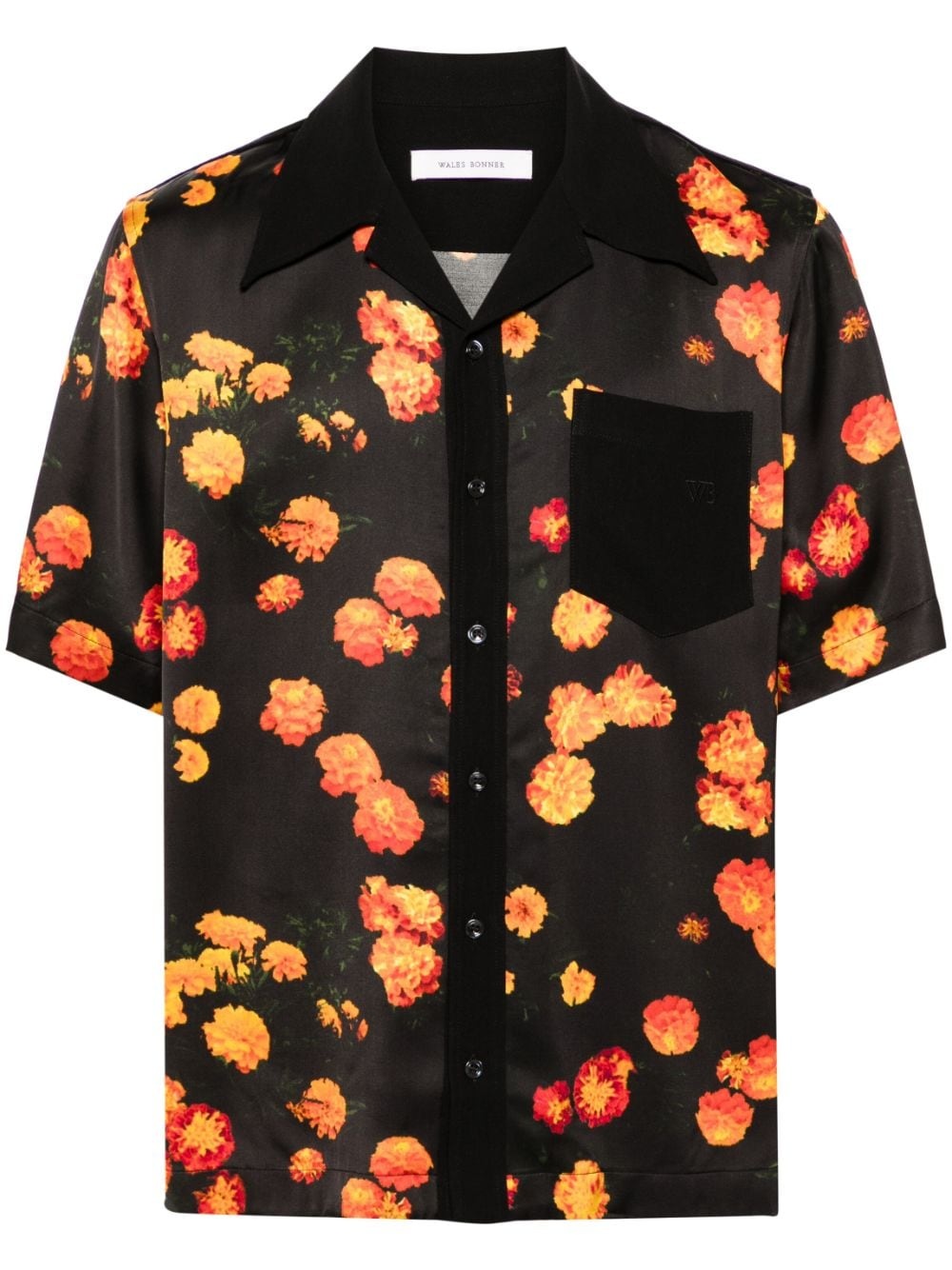 Highlife floral-print satin shirt - 1