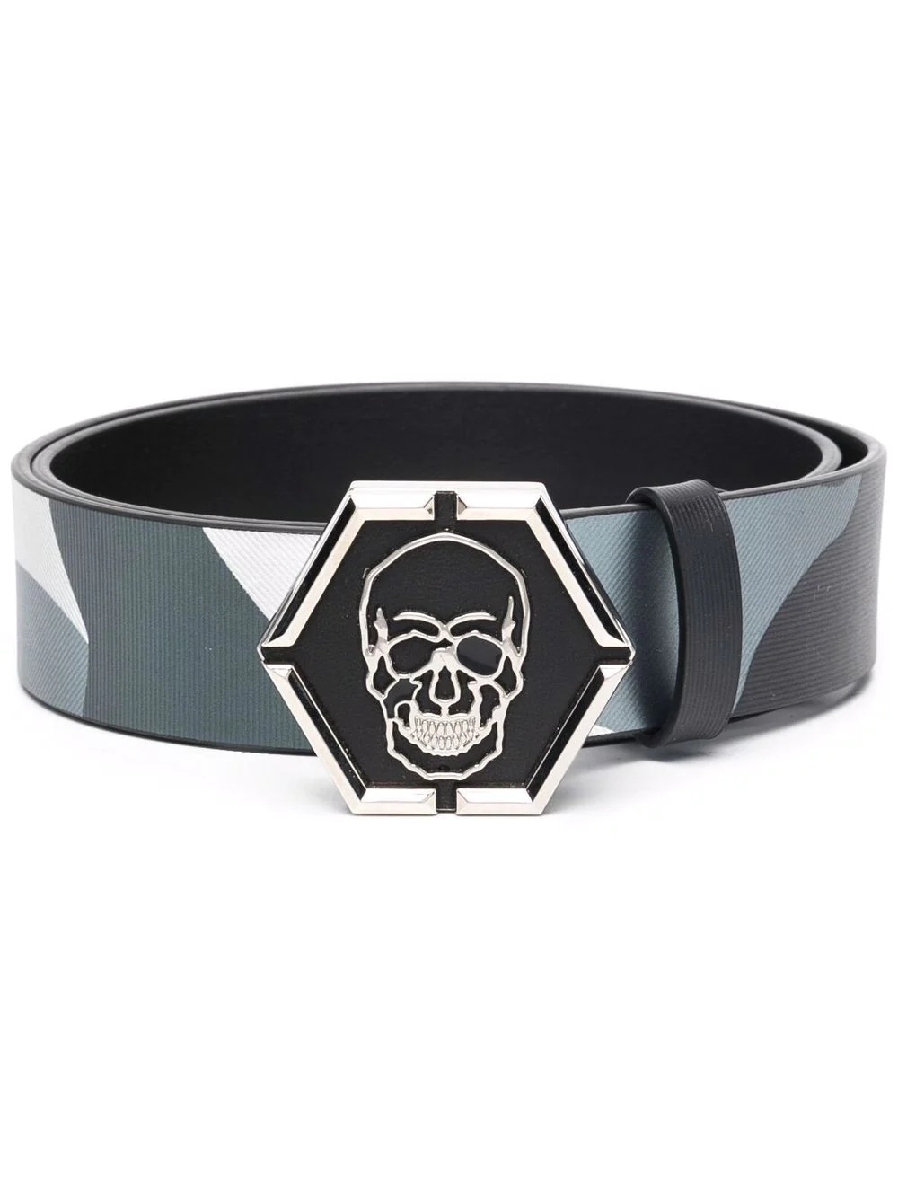 camouflage-print skull-detail belt - 1