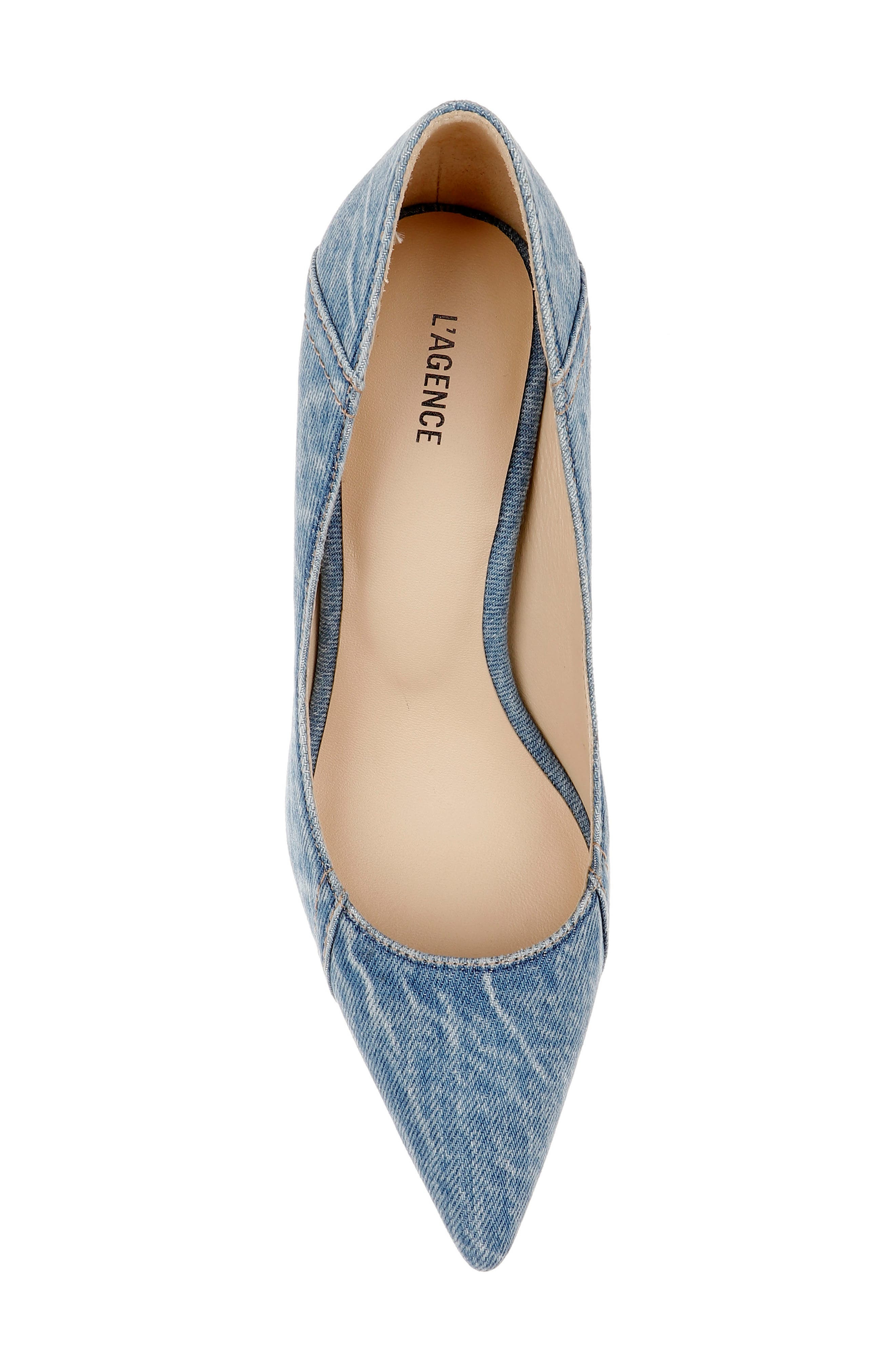 L'AGENCE Maelle Pointed Toe Pump in Light Denim at Nordstrom - 5