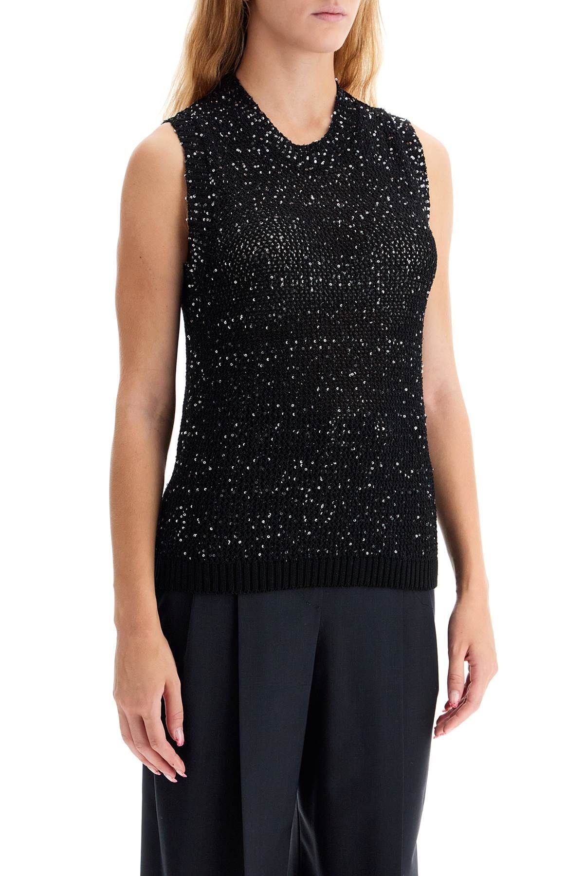 KNITTED VEST WITH SEQUINS EMBELL - 3