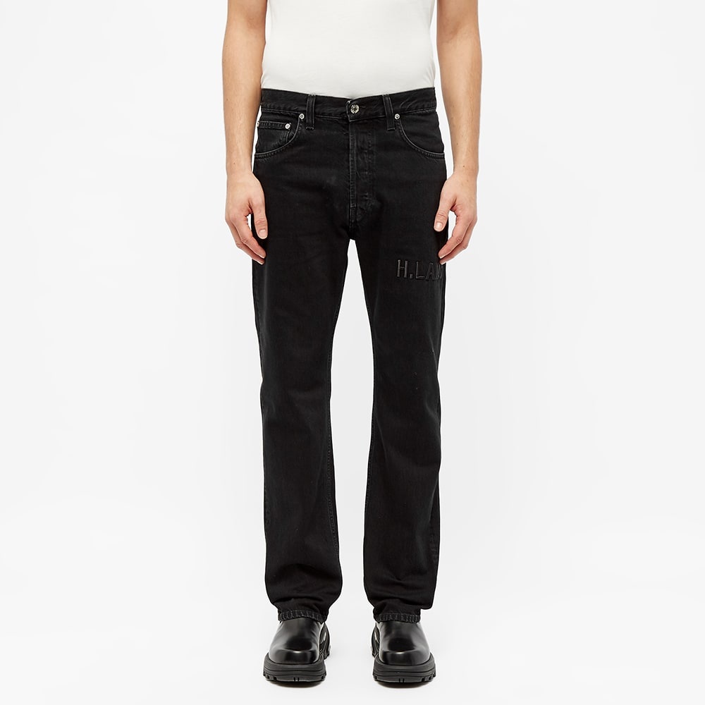 Helmut Lang Embroidered Logo Washed Jean - 4