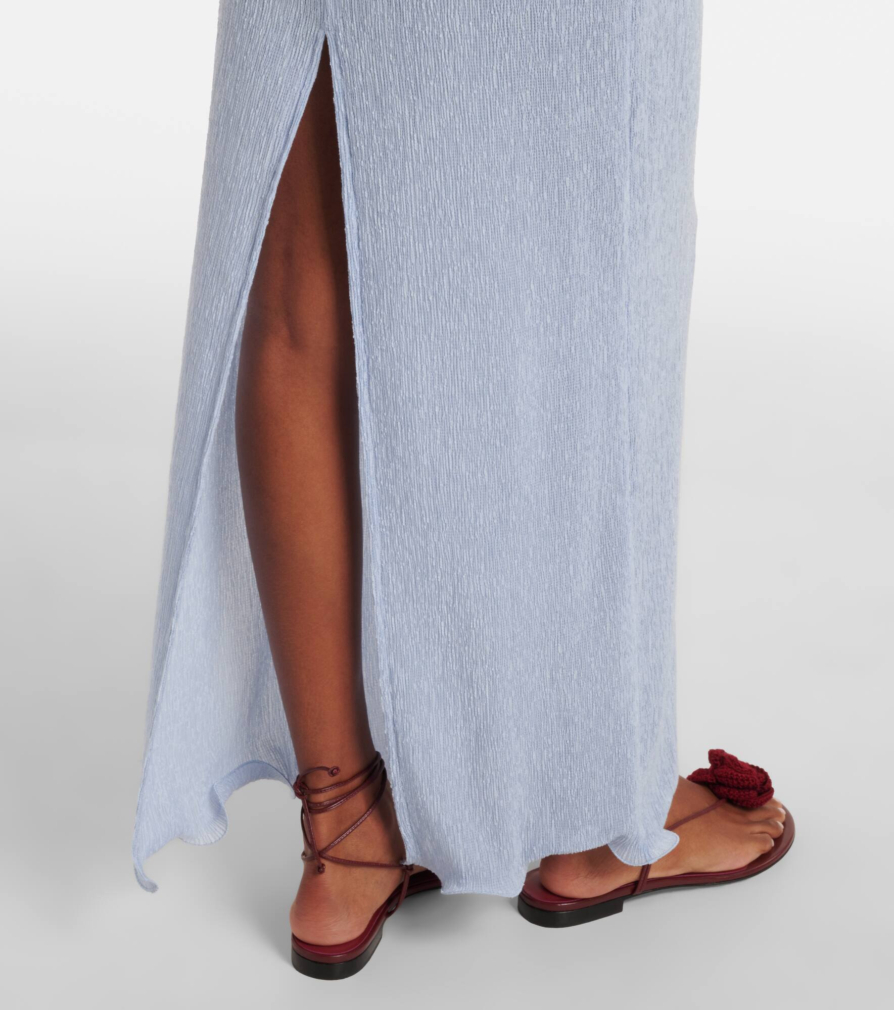 Floral-appliqué maxi dress - 6
