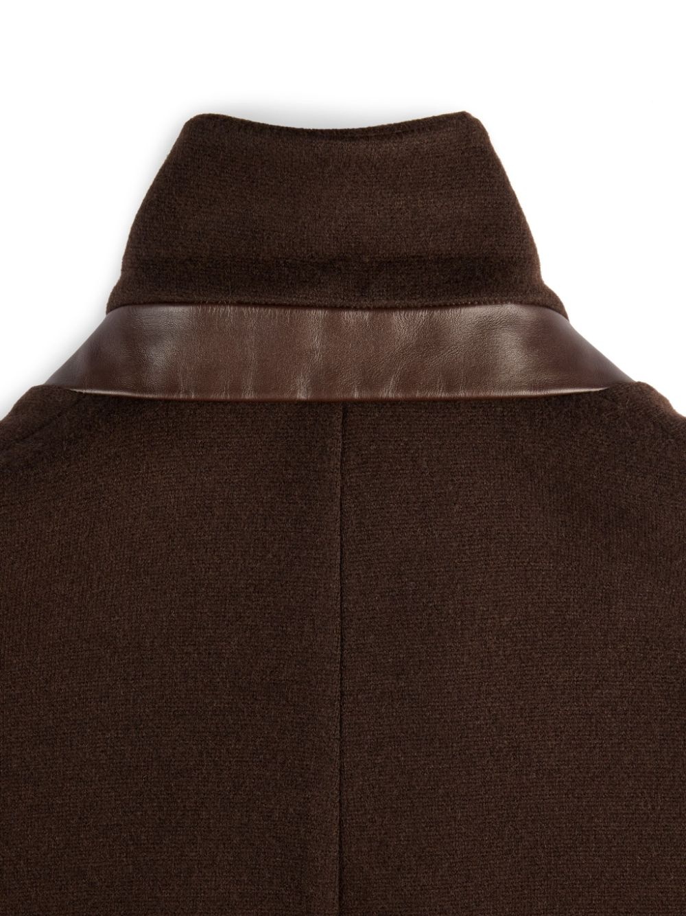 logo-embroidered peak-lapels double-breasted coat - 3