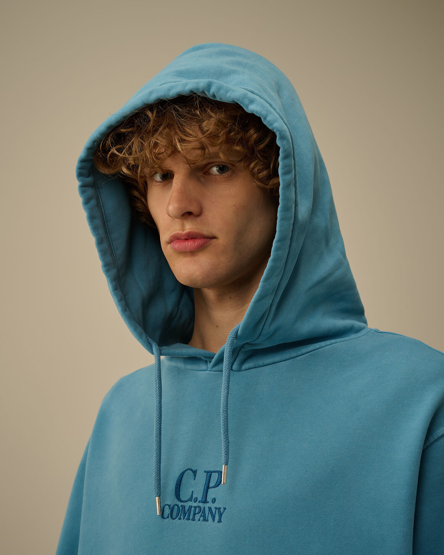 Brushed and Emerized Diagonal Fleece Hooded Logo Sweatshirt - 6