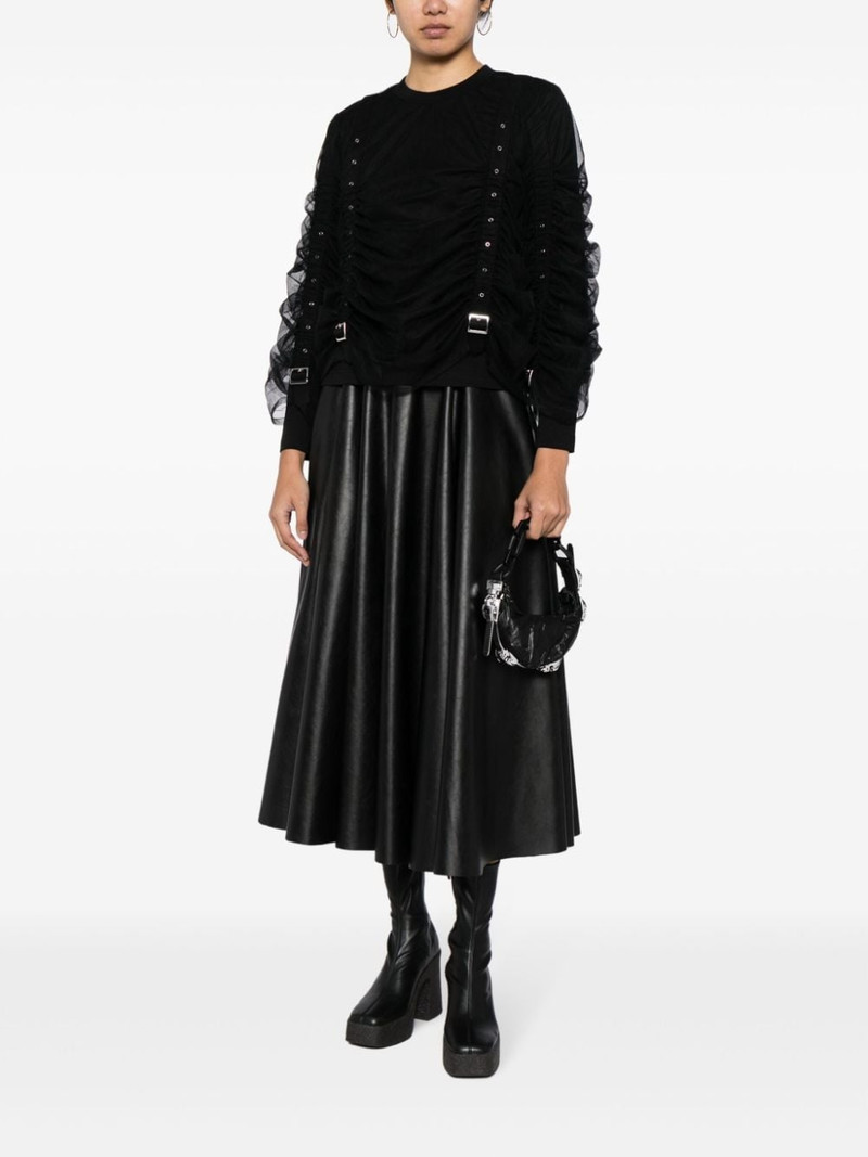 Noir Kei Ninomiya panelled buckled cotton blouse outlook