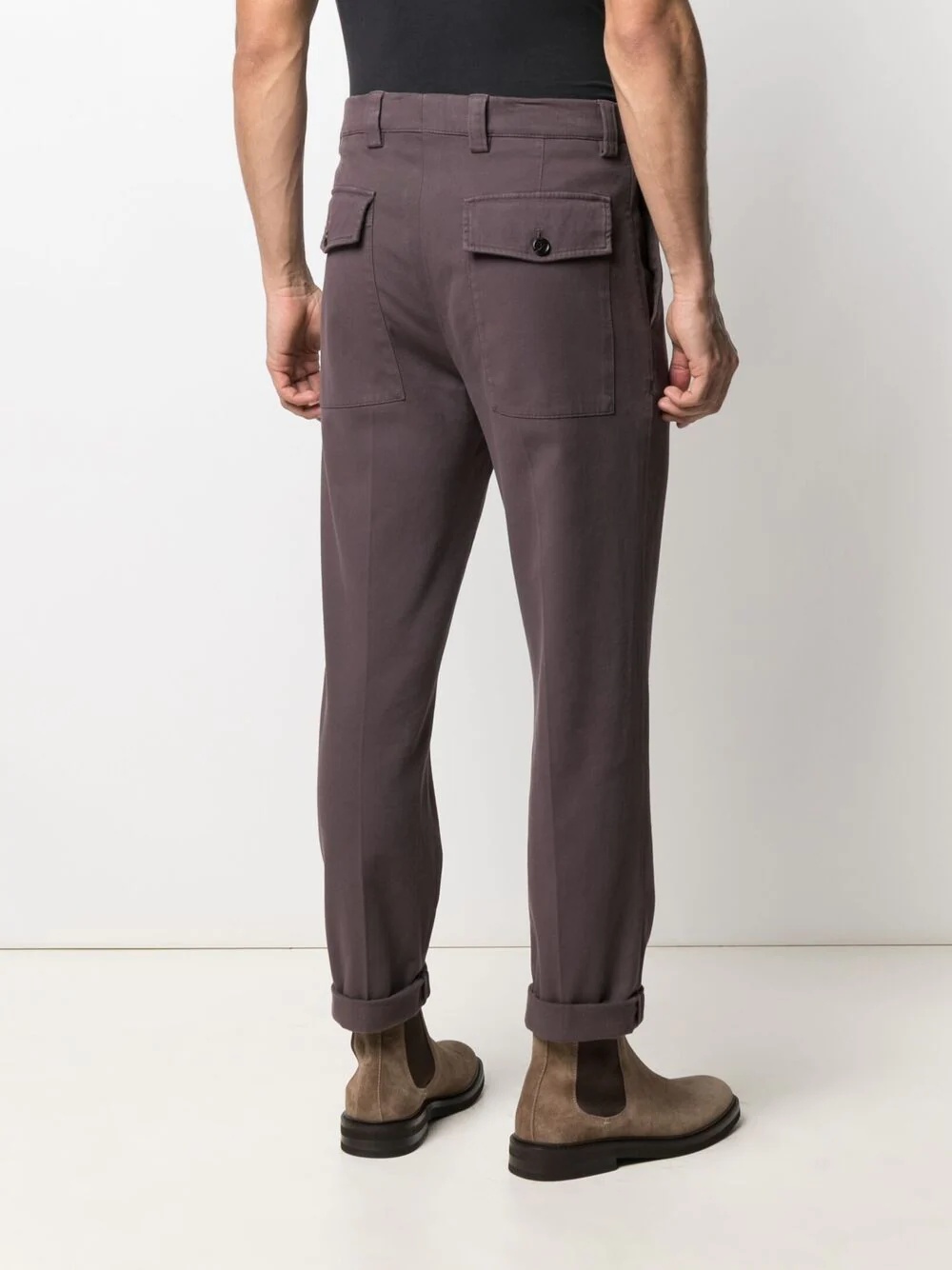 straight-leg cotton trousers - 4