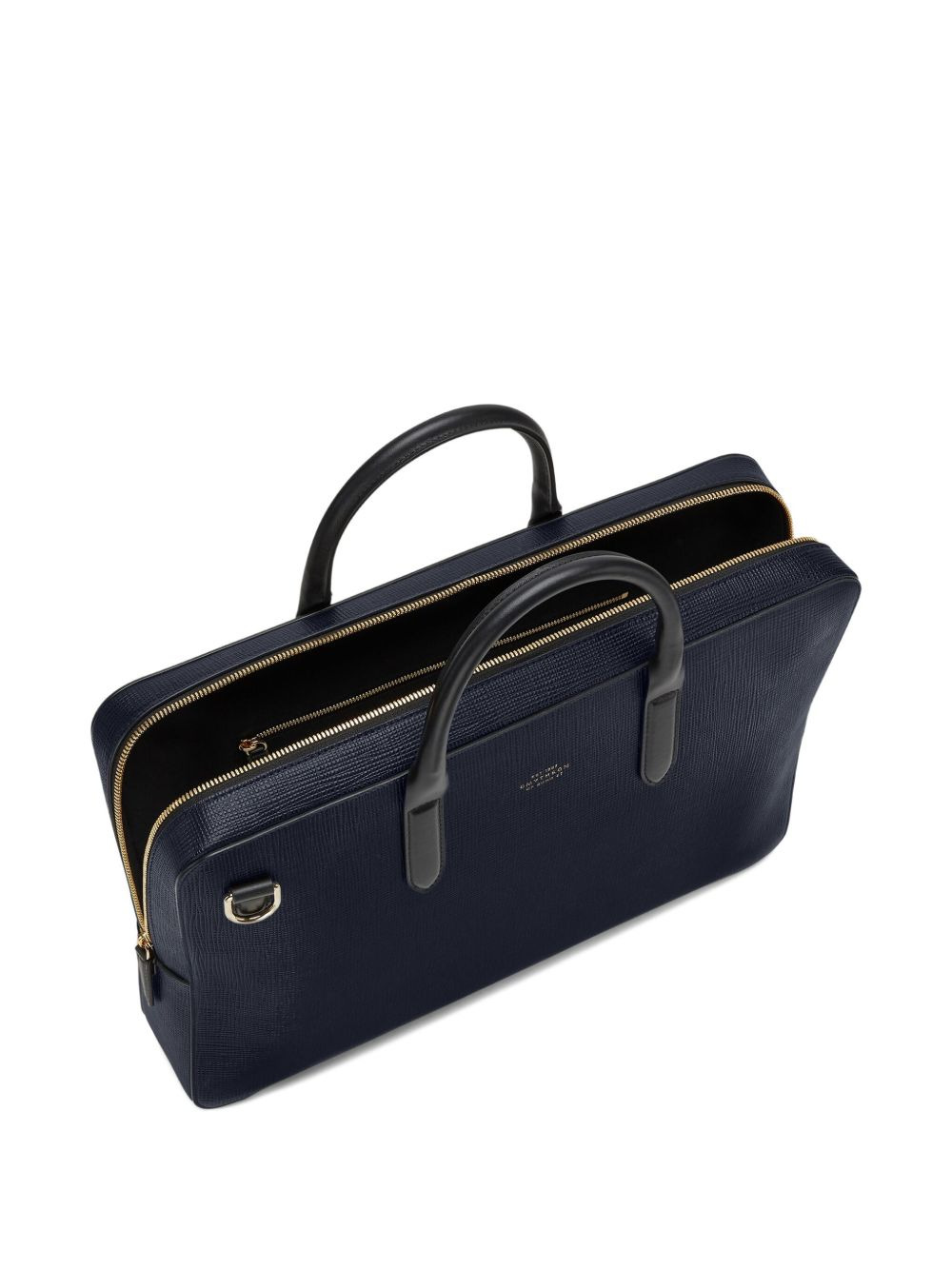Panama textured-leather briefcase - 2