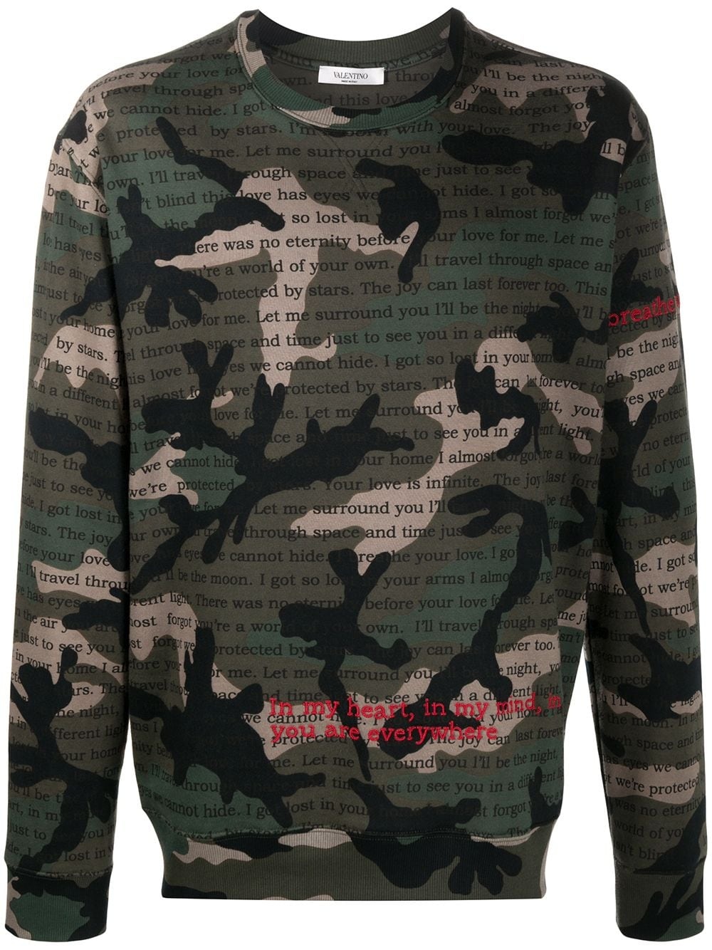 Camouflage Poetry print sweatshirt - 1